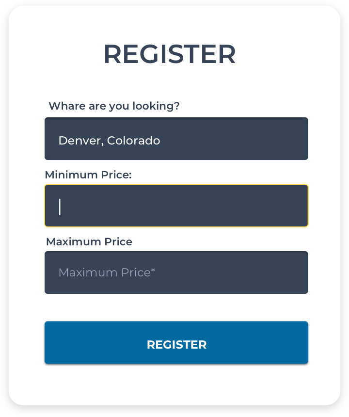 capture needed data register form