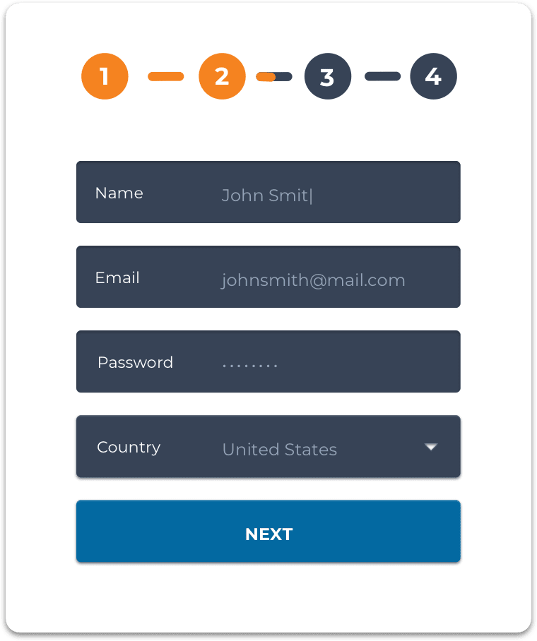 multi-page login process