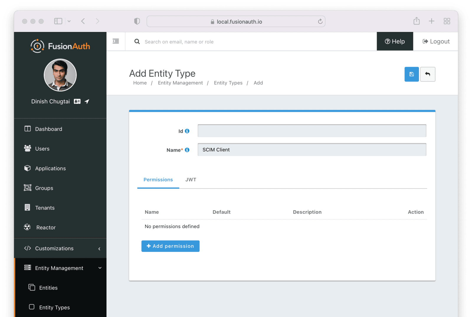 The details of the SCIM client entity type.