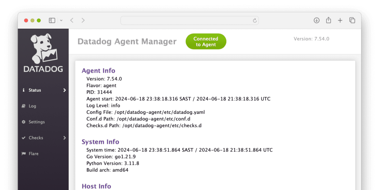 Datadog agent set up