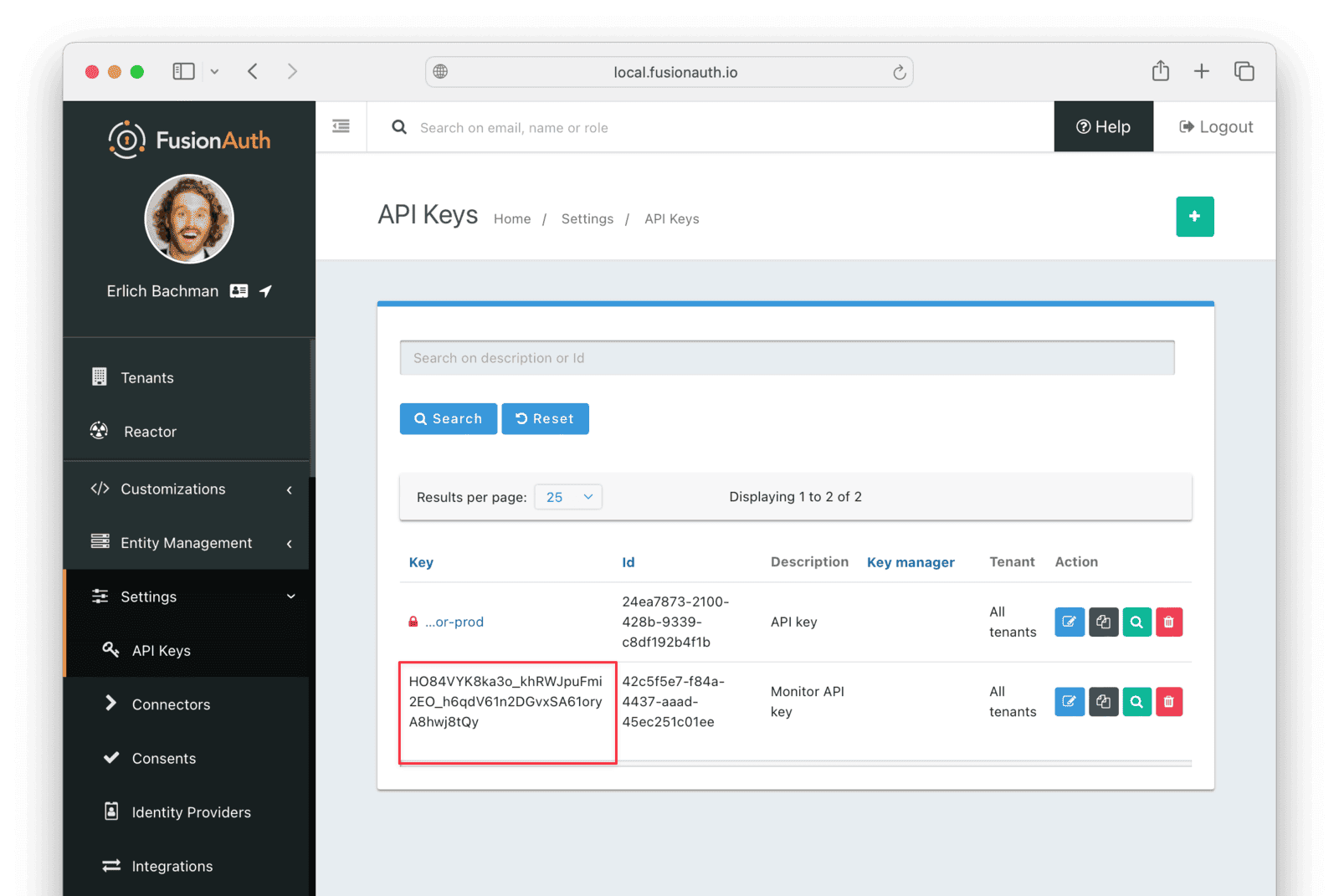 FusionAuth API Key