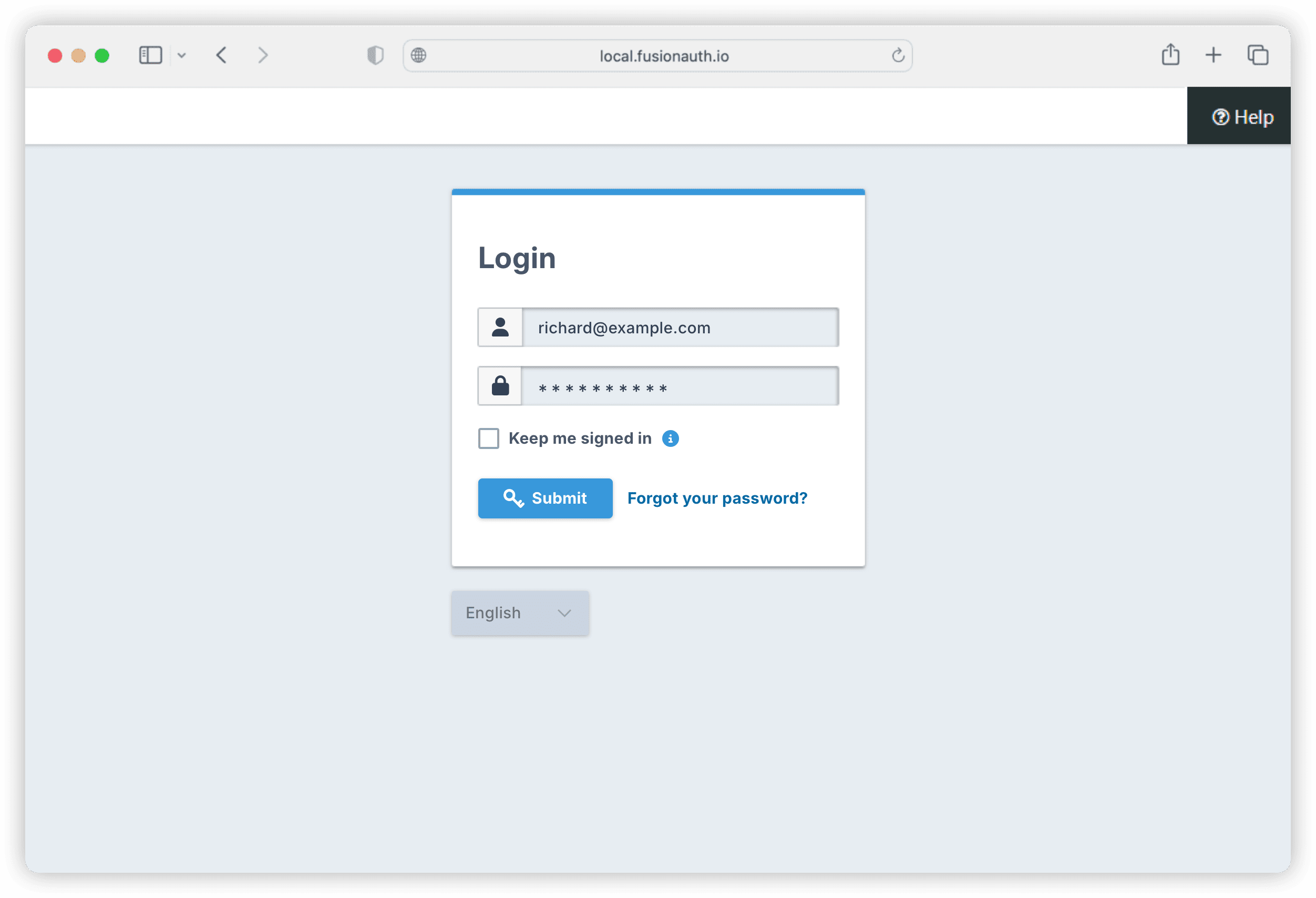 Demo application login