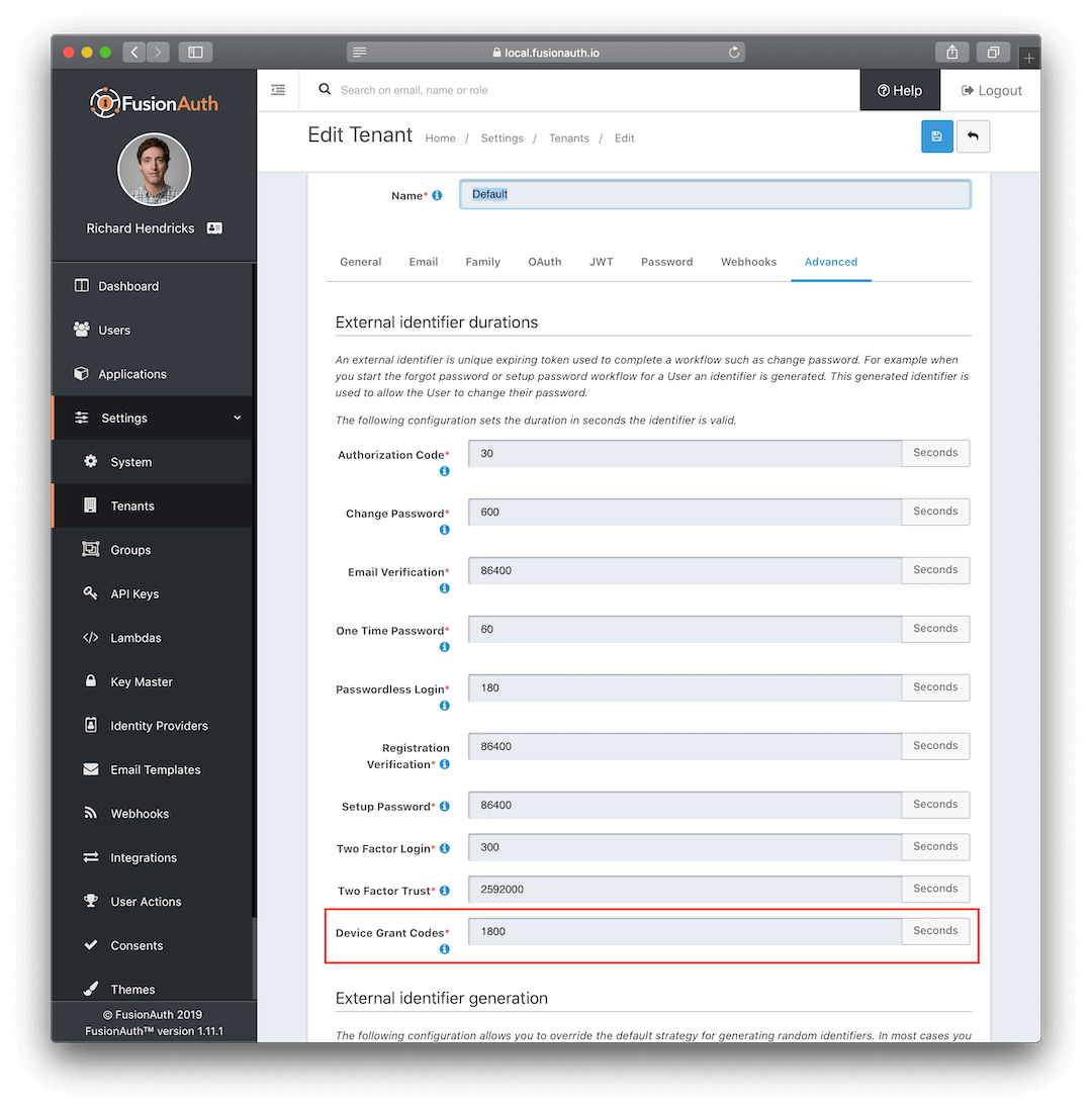 Device Code Duration