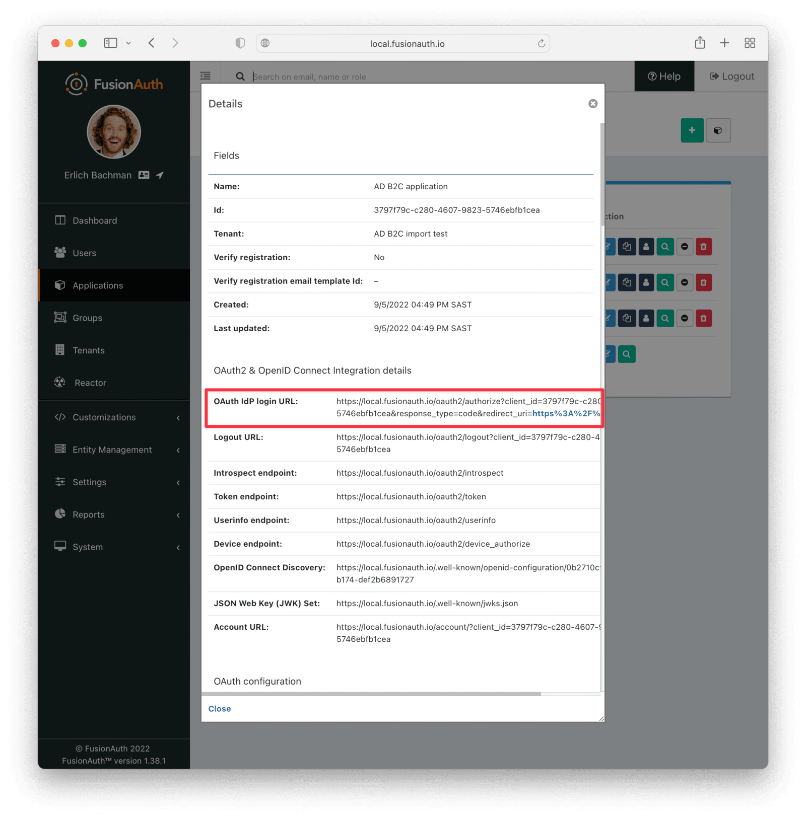 Finding the login URL.