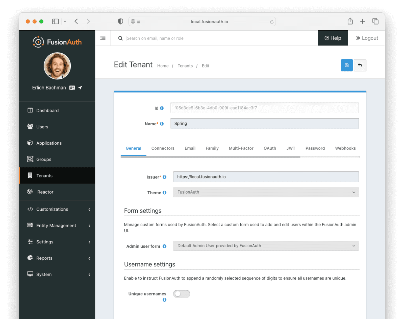 Configuring the JWT issuer URL in FusionAuth.