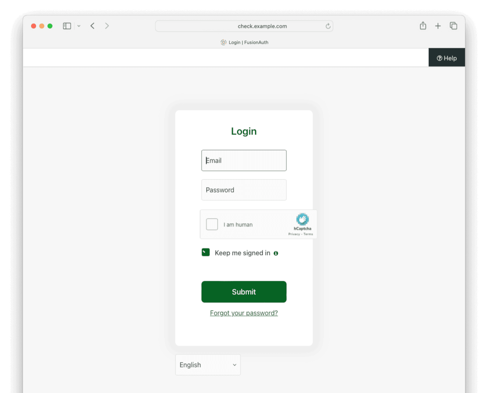 Login with hCaptcha