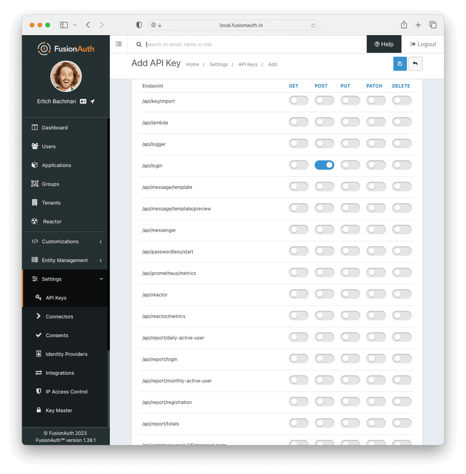 Enabling the login API