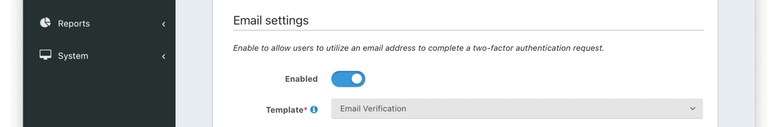 Tenant Configuration - MFA email settings