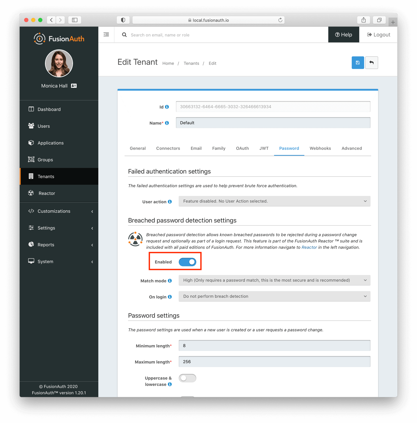 Turn on breached password detection