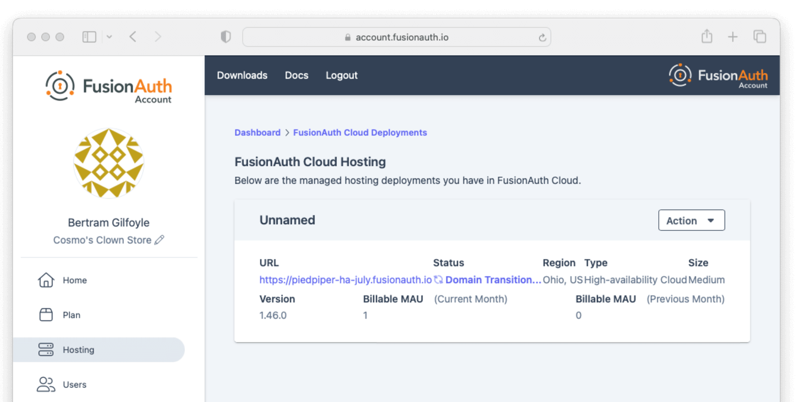 Deployment in Domain Transition state.